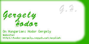 gergely hodor business card